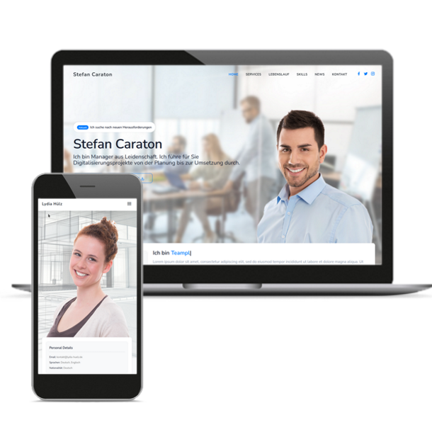 Beispiel Digitale Bewerbungshomepage